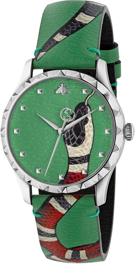 Gucci G Timeless Le Marche Des Merveilles Pastel Soft Green with Kingsnake Watch Unisex - YA1264081