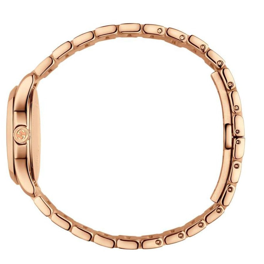 Gucci G Timeless Quartz Rose Gold Dial Rose Gold Steel Strap Watch For Women - YA126567