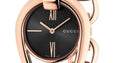 Gucci Horsebit Black Dial Rose Gold Steel Strap Watch For Women - YA139507