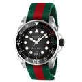 Gucci Dive Quartz Black Dial Two Tone Nylon Strap Watch For Men - YA136209