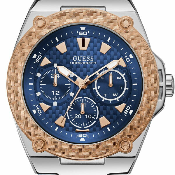 Guess Legacy Analog Blue Dial Blue Denim Strap Watch for Men - W1058G1