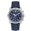 Guess Commander Blue Dial Blue Rubber Strap Watch for Men - GW0211G1