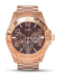 Guess BFF Multifunction Brown Dial Rose Gold Steel Strap Watch for Women - W0231L8