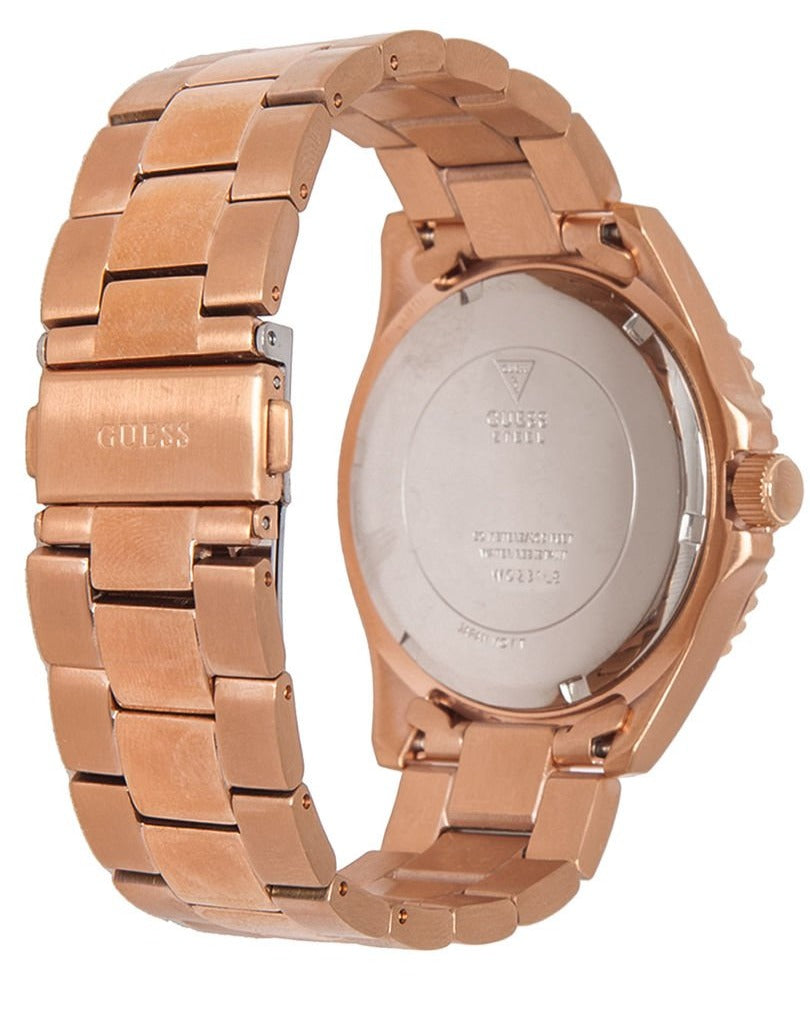 Guess BFF Multifunction Brown Dial Rose Gold Steel Strap Watch for Women - W0231L8