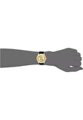 Guess G Twist Gold Dial Black Leather Strap Watch for Women - W0911L3