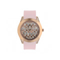 Guess Clarity Gold Dial Pink Silicone Strap Watch for Women - GW0109L2