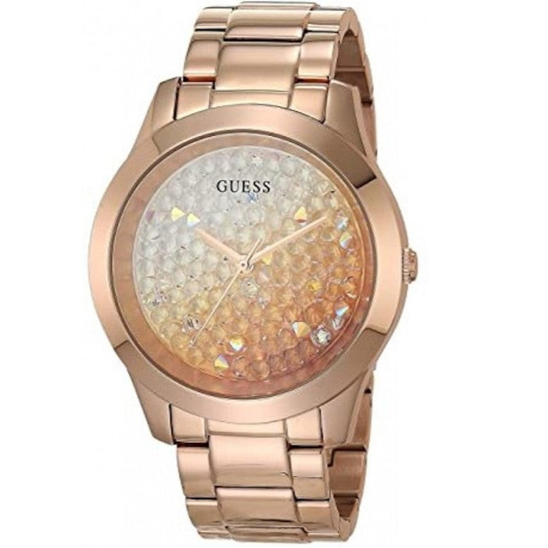 Guess Crush Rose Gold Dial Rose Gold Steel Strap Watch For Women - GW0020L3