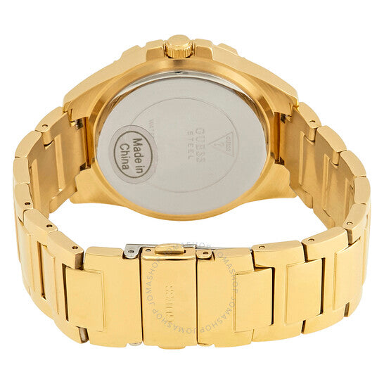 Guess Mini Prism Diamonds White Dial Gold Steel Strap Watch for Women - W15072L1