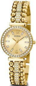 Guess Gala Diamonds Gold Dial Gold Steel Strap Watch for Women - GW0401L2