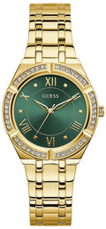 Guess Cosmo Diamonds Green Dial Gold Steel Strap Watch for Women - GW0033L8