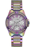 Guess Lady Frontier Diamonds Silver Dial Multicolor Steel Strap Watch for Women - GW0044L1