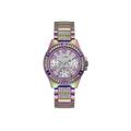 Guess Lady Frontier Diamonds Silver Dial Multicolor Steel Strap Watch for Women - GW0044L1