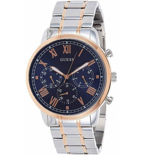 Guess Hendrix Chronograph Blue Dial Two Tone Steel Strap Watch for Men - W1309G4