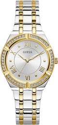 Guess Cosmo Diamonds Silver Dial Two Tone Steel Strap Watch for Women - GW0033L4