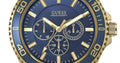 Guess Chaser Multifunction Blue Dial Gold Steel Strap Watch for Men - W0172G5