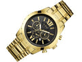 Guess Optic Multifunction Black Dial Gold Steel Strap Watch for Men - W0193G1