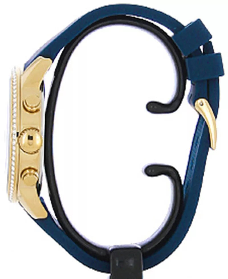 Guess Sunrise Blue Dial with Diamonds Blue Rubber Strap Watch For Women - W0616L2