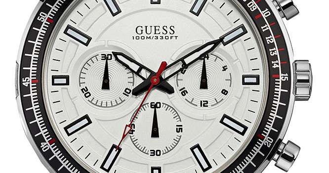 Guess Fuel Multifunction White Dial Black Rubber Strap Watch for Men - W0802G1