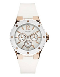 Guess Overdrive Analog White Dial White Rubber Strap Watch for Women - W10614L2