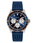 Guess Odyssey Multifunction Blue Dial Blue Rubber Strap Watch For Men - W1108G4