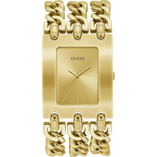 Guess Mod Heavy Metal Gold Dial Gold Steel Strap Watch For Women - W1117L2