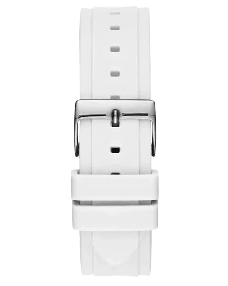 Guess Zena Analog White Dial White Rubber Strap Watch For Women - W1094L1