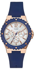 Guess Overdrive White Dial Blue Rubber Strap Watch for Women - W0149L5