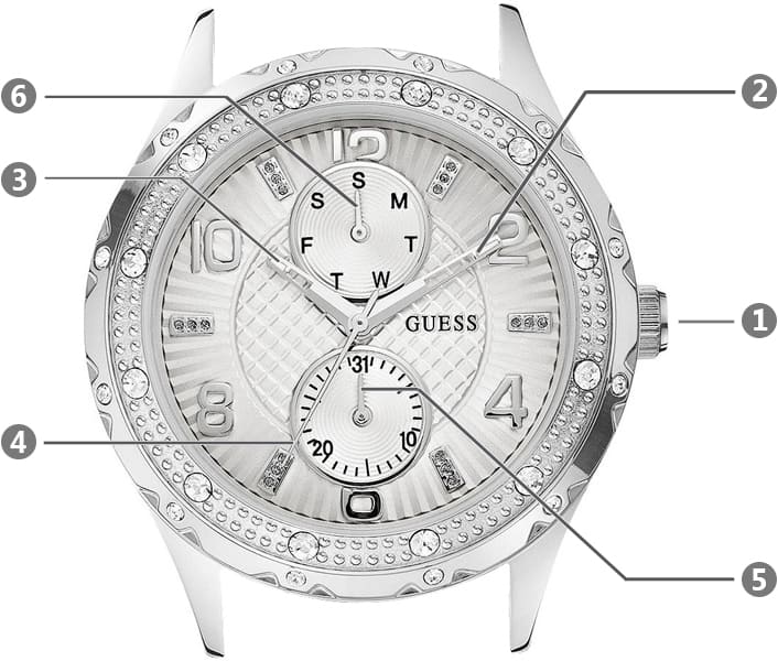 Guess Siren White Dial Silver Steel Strap Watch for Women - W0442L1