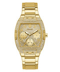 Guess Raven Diamonds Gold Dial Gold Steel Strap Watch for Women - GW0104L2