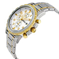 Fossil Dean Chronograph White Dial Two Tone Steel Strap Watch for Men - FS4795