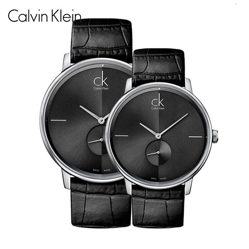 Calvin Klein Dress Grey Dial Black Leather Strap Watch for Women - K2Y2Y1CU