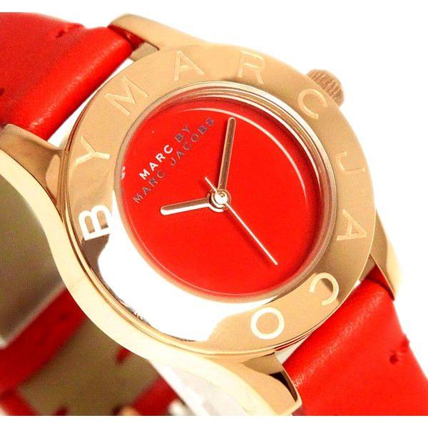 Marc Jacobs Blade Red Dial Red Leather Strap Watch for Women - MBM1210