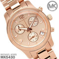 Michael Kors Runway Chronograph Rose Gold Dial Rose Gold Steel Strap Watch for Women - MK5430