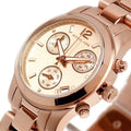 Michael Kors Runway Chronograph Rose Gold Dial Rose Gold Steel Strap Watch for Women - MK5430