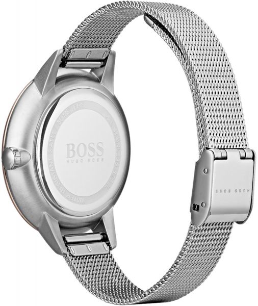 Hugo Boss Symphony Brown Dial Silver Mesh Bracelet Watch for Women - 1502423