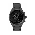 Hugo Boss Grand Prix Chronograph Black Dial Black Steel Strap Watch for Men - 1513676