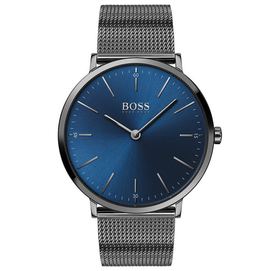 Hugo Boss Horizon Blue Dial Black Mesh Bracelet Watch for Men - 1513734