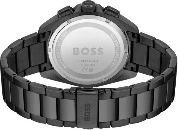 Hugo Boss Onyx Chronograph Black Dial Black Steel Strap Watch for Men - 1513365