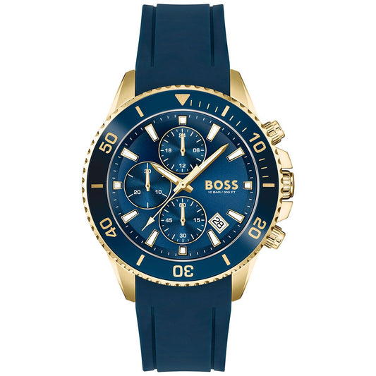 Hugo Boss Admiral Blue Dial Blue Rubber SIlicon Strap Watch for Men - 1513965