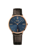 Hugo Boss Classic Jackson Blue Dial Brown Leather Strap Watch for Men - 1513458