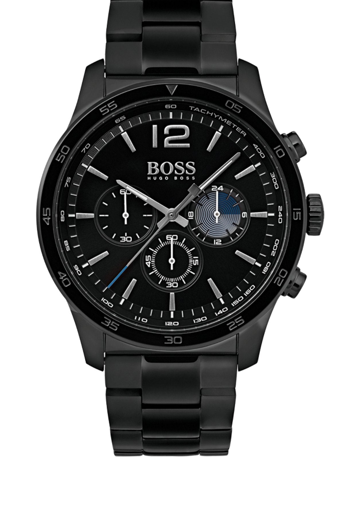 Hugo Boss Professional Chronograph Black Dial Black Steel Strap Watch for Men - 1513528