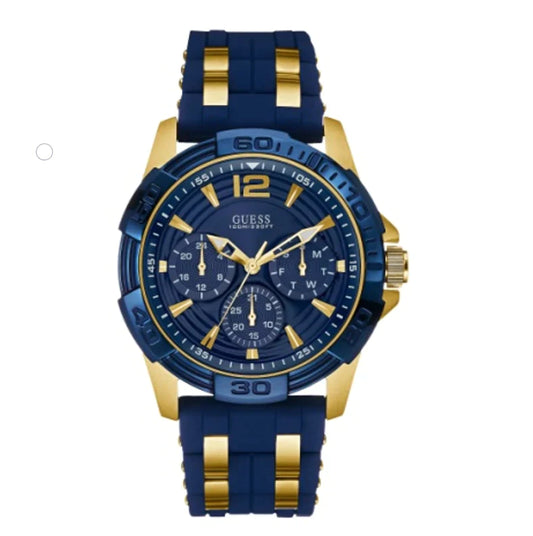 Guess Oasis Blue Dial Two Tone Steel Strap Watch for Men - W0366G6