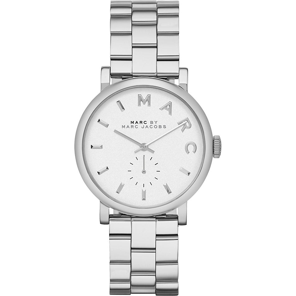 Marc Jacobs Marc Baker White Dial Silver Stainless Steel Strap Watch for Women - MBM3246