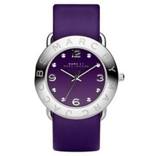 Marc Jacobs Marc Purple Dial Purple Leather Strap Watch for Women - MBM8530