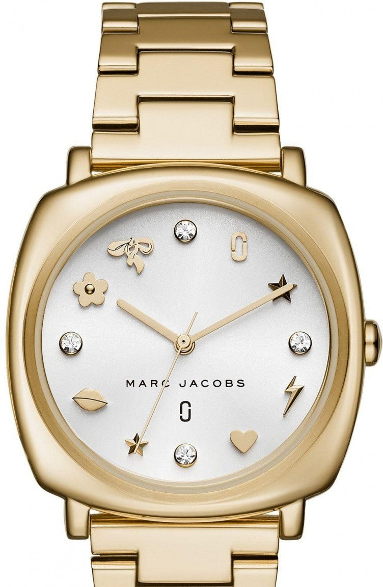 Marc Jacobs Mandy White Dial Gold Stainless Steel Strap Watch for Women - MJ3573