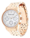 Michael Kors Damen White Dial Rose Gold Steel Strap Watch for Women - MK5026