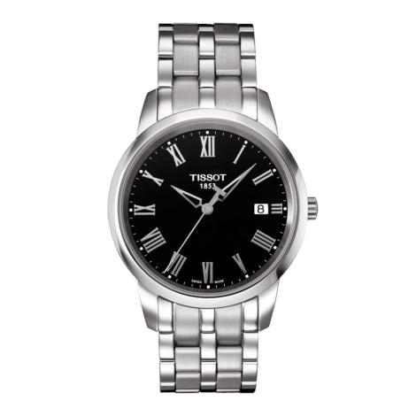 Tissot T Classic Dream Black Dial Silver Steel Strap Watch for Men - T033.410.11.053.01