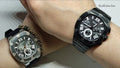 Guess Headline Chronograph Grey Dial Black Rubber Strap Watch for Men - GW0571G1