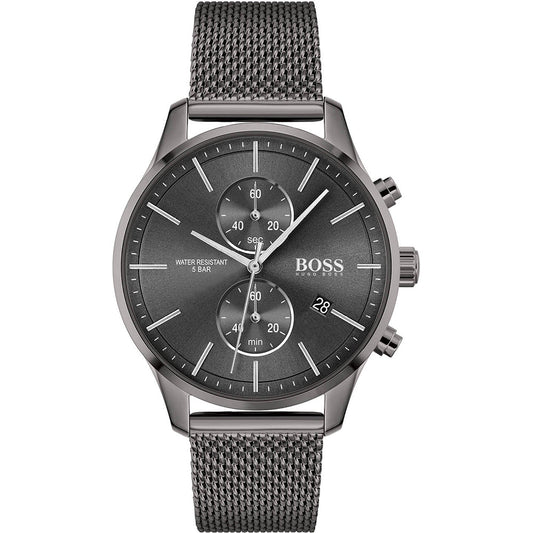 Hugo Boss Associate Grey Dial Grey Mesh Bracelet Watch for Men - 1513870