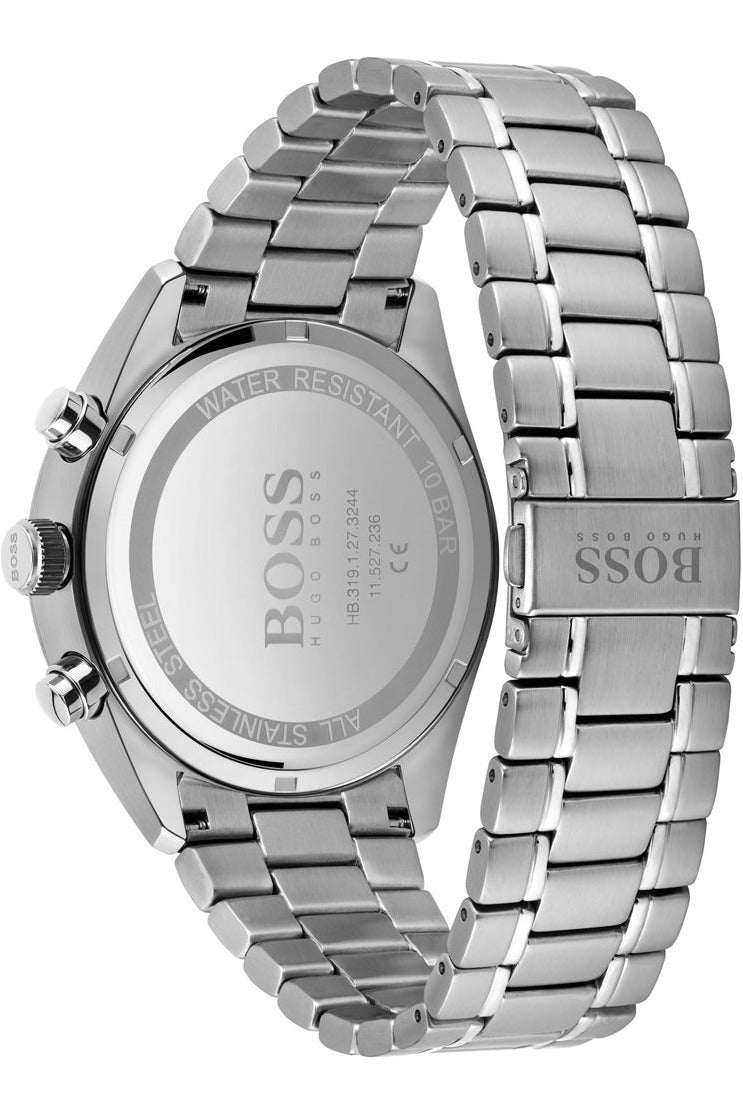 Hugo Boss Champion Chronograph Blue Dial Silver Steel Strap Watch for Men - 1513818